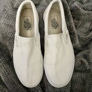 Vans White Canvas Sneakers Size 9